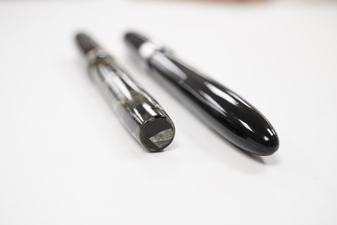 A pair of Sheaffer lever filled pens with nickel trim